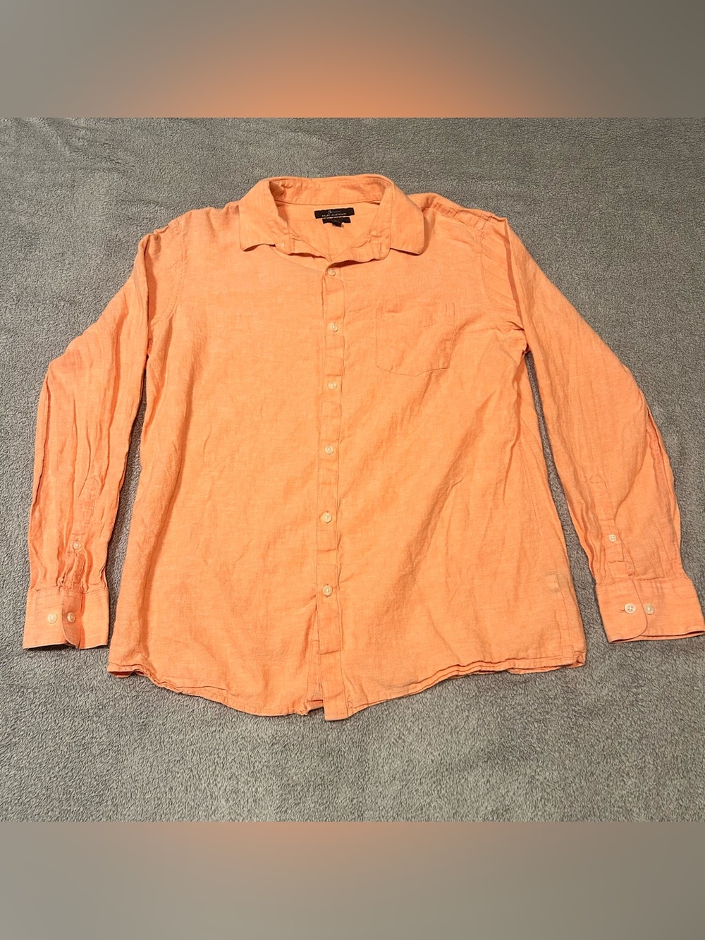 Men's Marc Anthony Luxury Slim Fit Long Sleeve Button Down Linen Blend Large